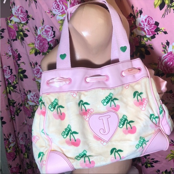 Juicy Couture Bags Juicy Couture Y2k Vintage Pink Cherry Daydreamer Purse Handbag Satin Bow